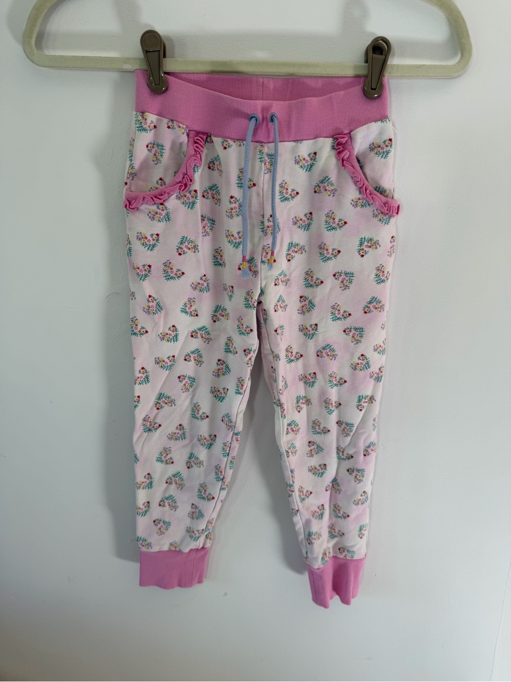 Matilda Jane Light Pink Floral Heart Joggers with Ruffle Pockets